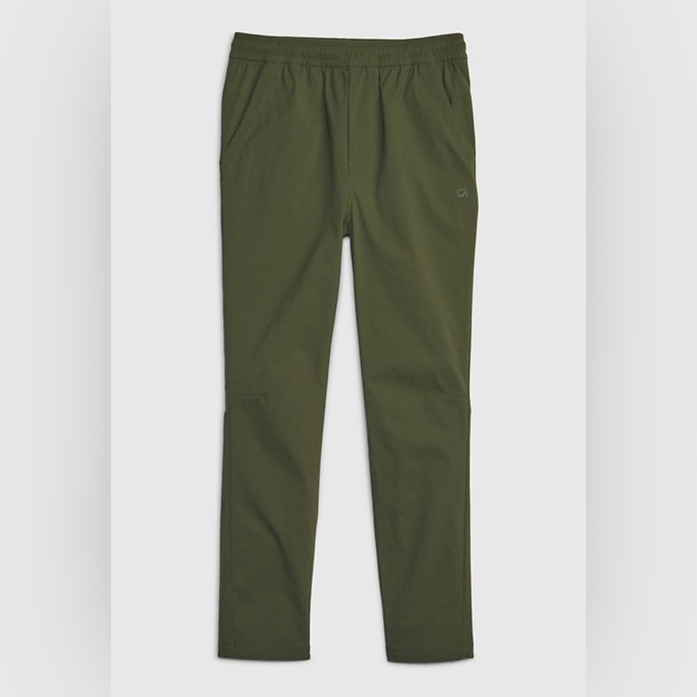 Gap Kids Boys Hybrid Pull-On Tapered Pants in Army Green Elasticized waist Sz XS